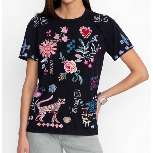 Johnny Was Tops - NWT Johnny Was Carmene Raw Detail Raglan $150 Tee